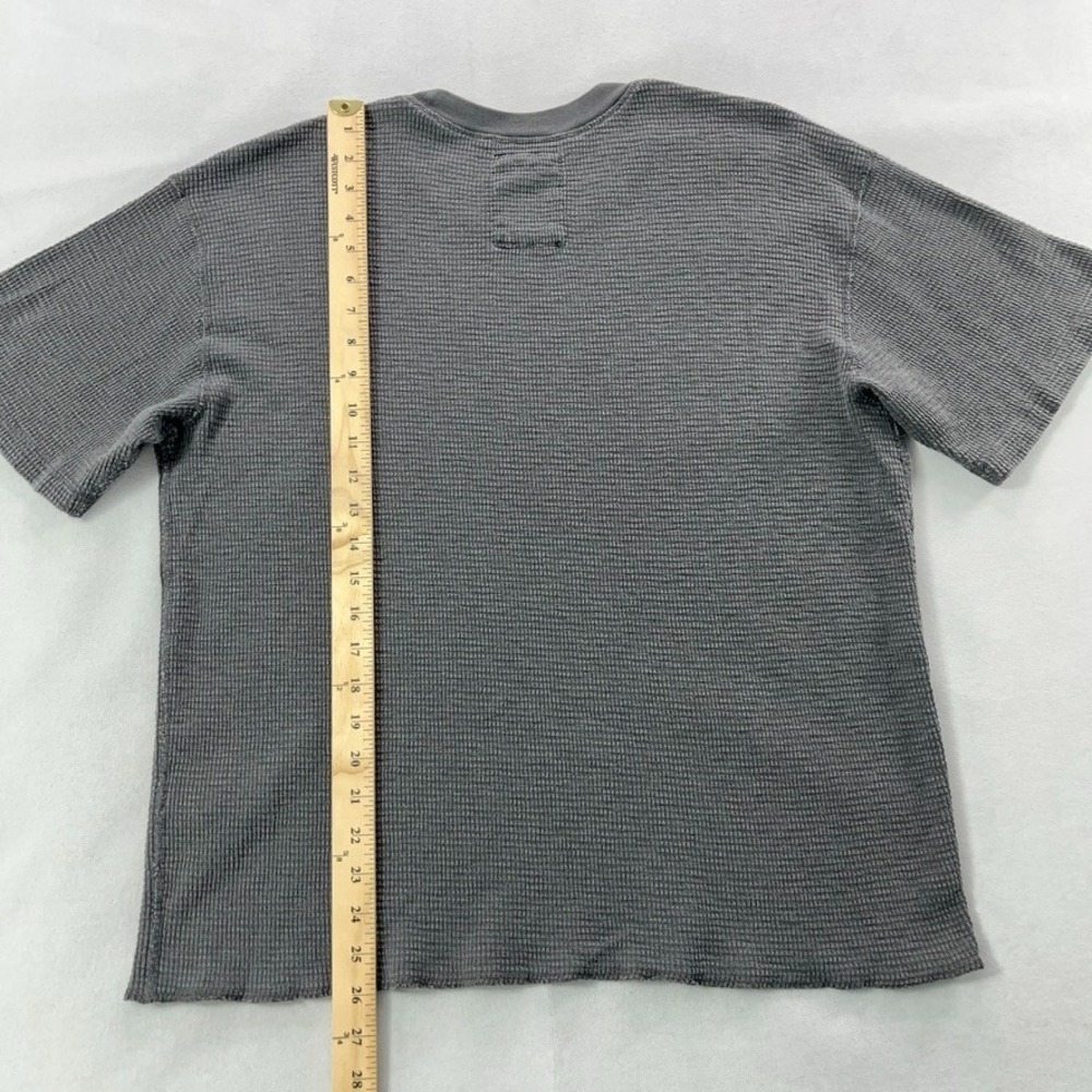 Stussy Short Sleeve Thermal Shirt Men Large Gray Waffle Knit Tee Pigment Dyed - Picture 8 of 9